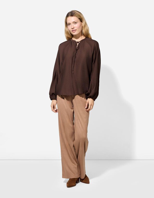 Blúz - V-kivágás - bézs