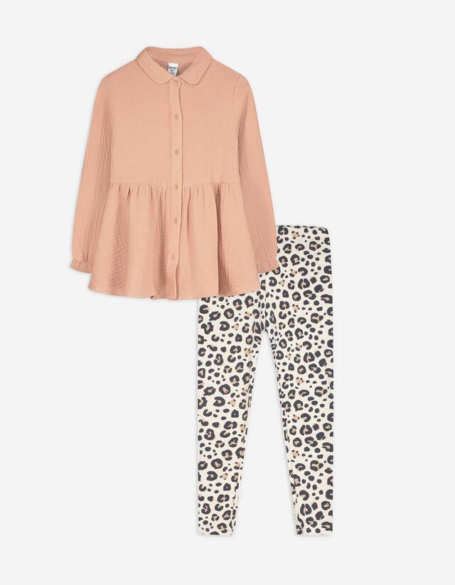 Ruha és leggings szett - Muszlin - rozsaszin