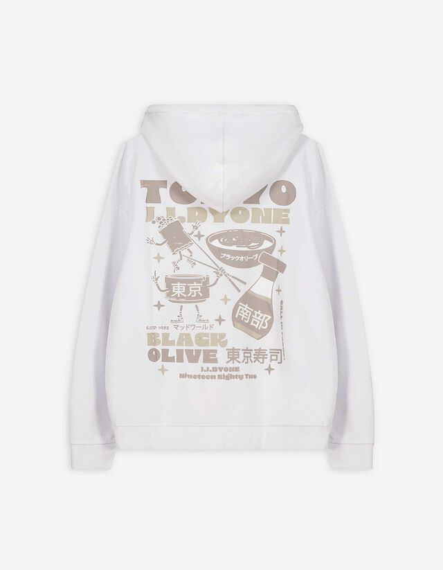 Melegítőfelső - Hátul nyomtatott minta - fekete