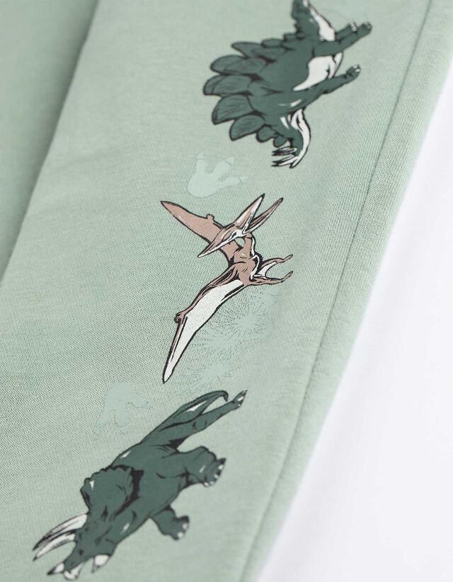 Sweatshirt és nadrág szett - Elszórt nyomott minta - zöld