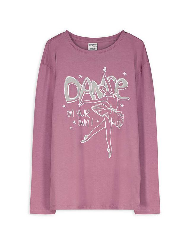 Hosszú ujjú felső - Elülső nyomtatás - pink