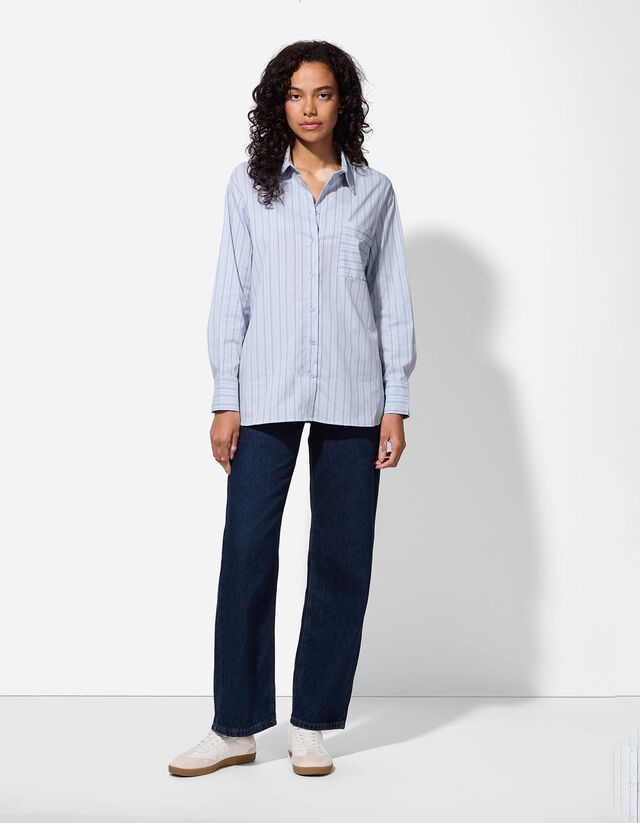 Blúz - Csíkos - világos barna