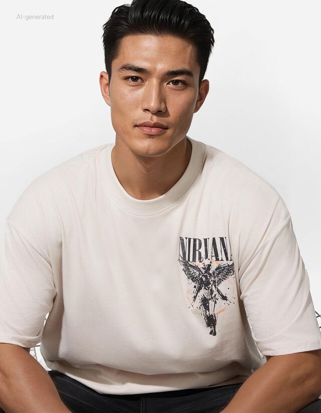 Póló - Nirvana - bézs