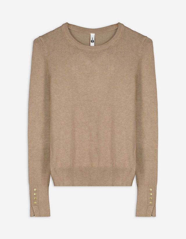 Pulóver - Díszgombokkal - sotetlila