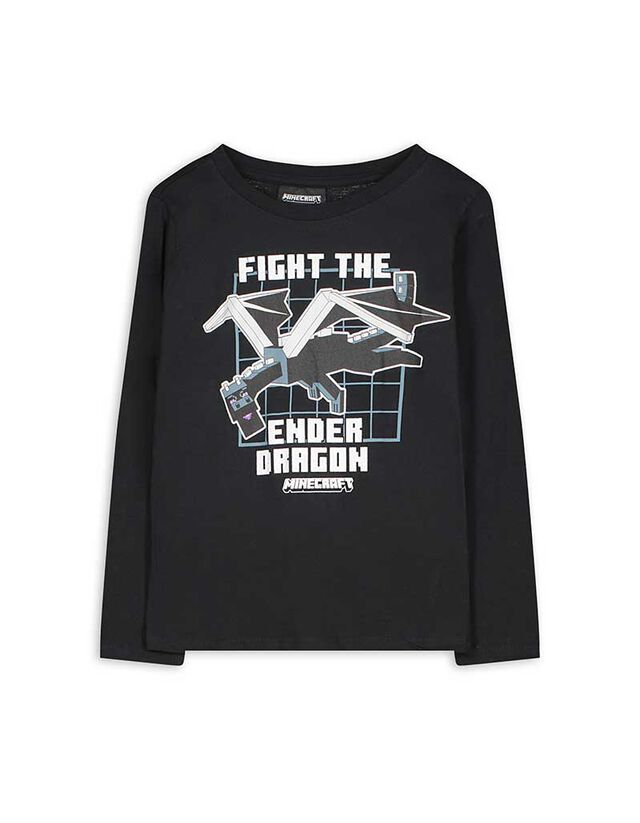Hosszú ujjú felső - Minecraft - fekete
