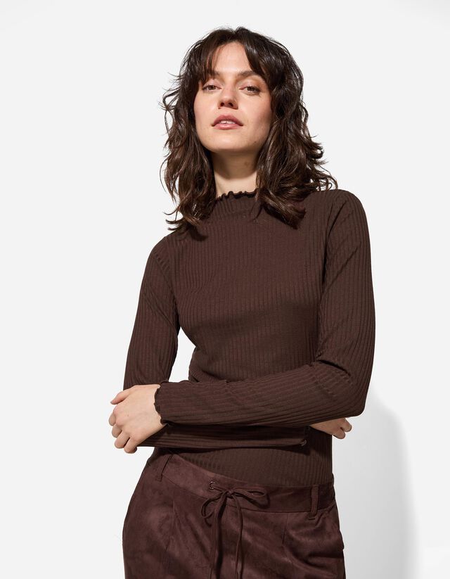 Hosszú ujjú felső - Bordázott - fekete