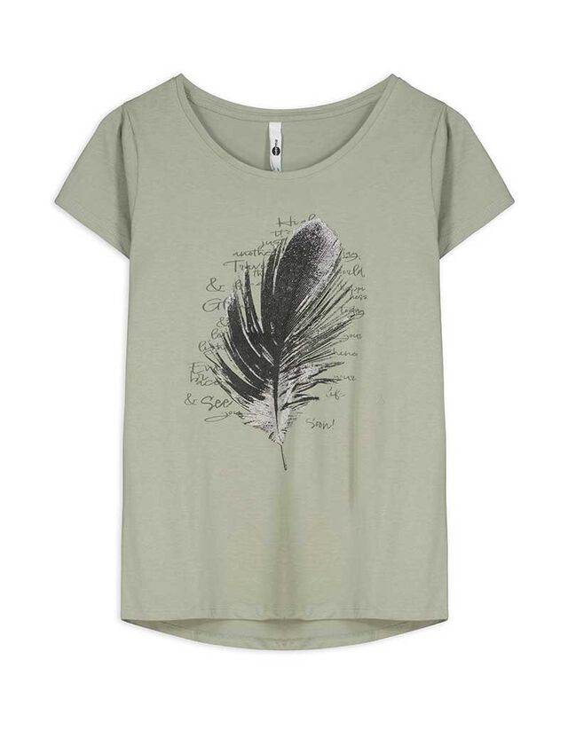 Póló - Csillámos nyomott minta - feher