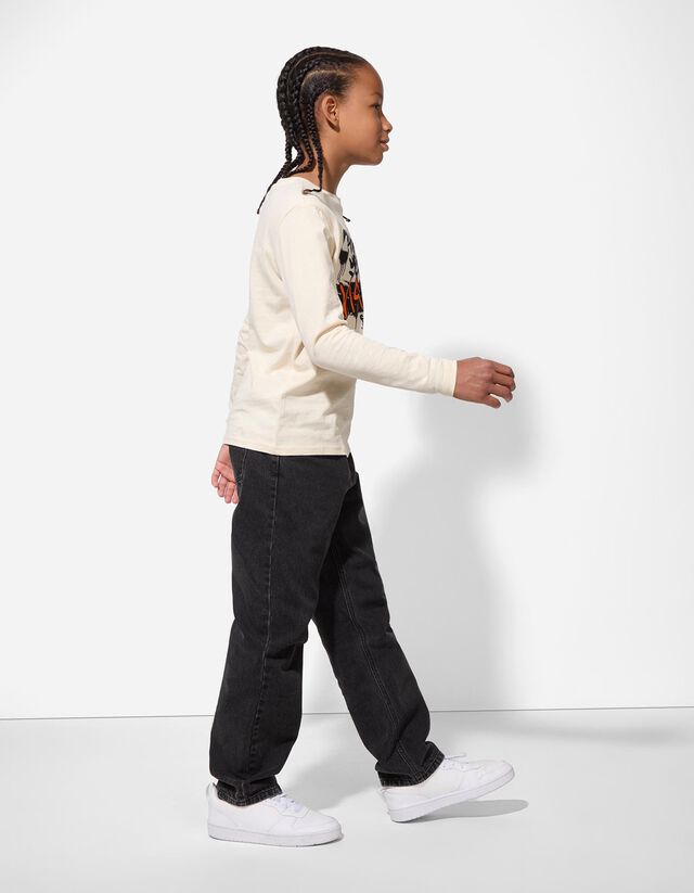 Hosszú ujjú felső - Elülső nyomtatás - bézs