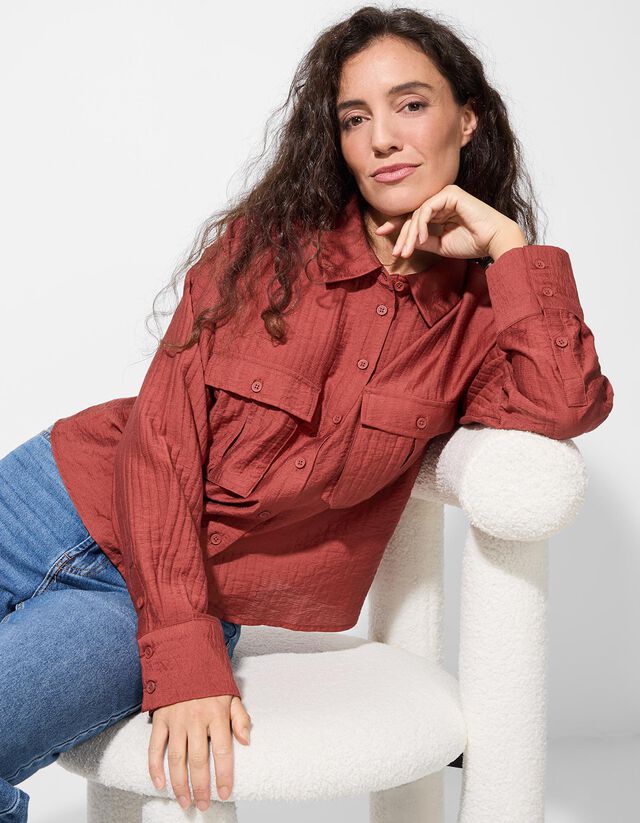 Blúz - Viszkózkeverék - piros