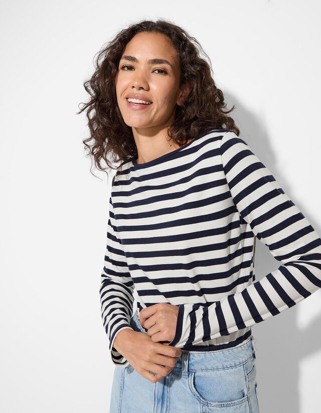 Hosszú ujjú felső - Pamut - sotetlila