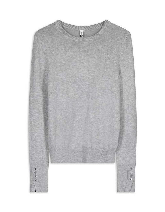 Pulóver - Díszgombokkal - sotetlila