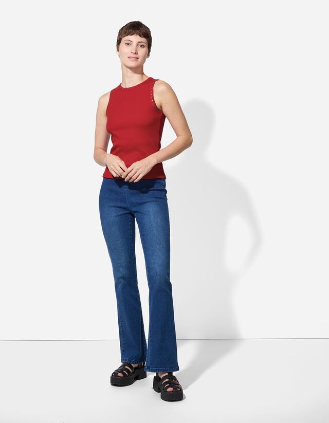 Ujjatlan felső - Szegecselt - piros