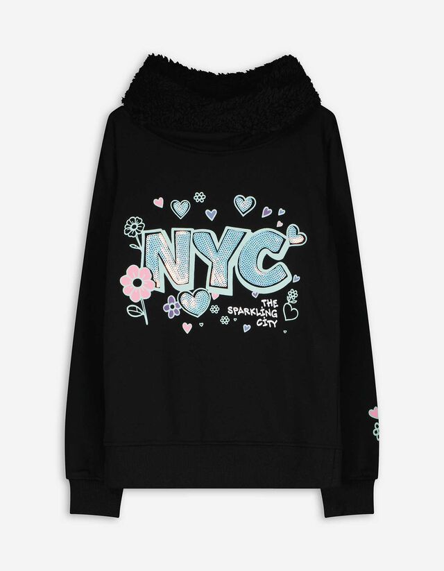 Melegítőfelső - Flitteres - fekete