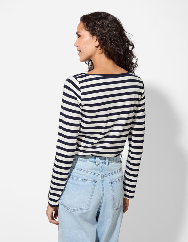 Hosszú ujjú felső - Pamut - sotetlila