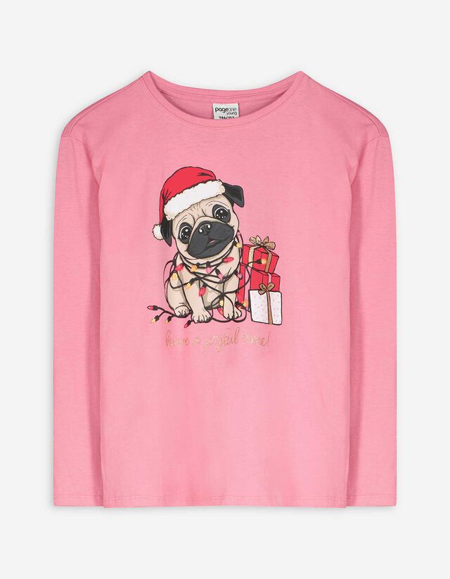 Hosszú ujjú felső - Elülső nyomtatás - pink