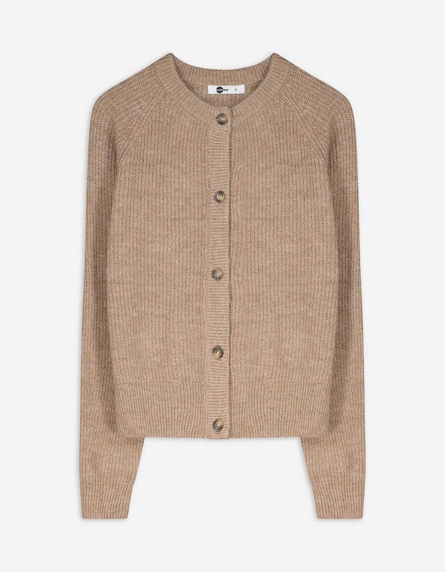 Kötött kardigán - Bordázott - szürke