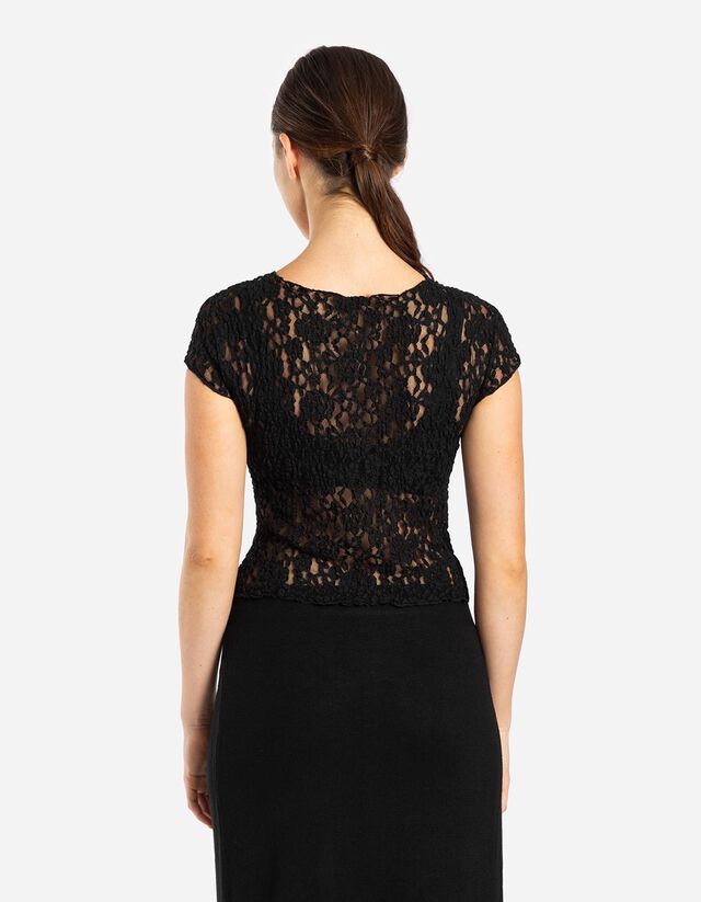 Rövid felső - Csipke - fekete