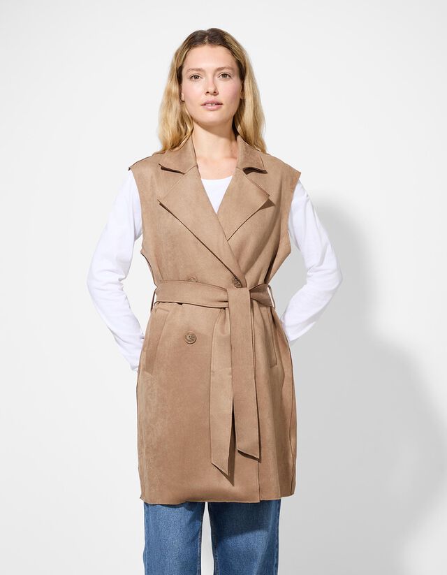 Mellény - Velúr utánzat - sötétbarna