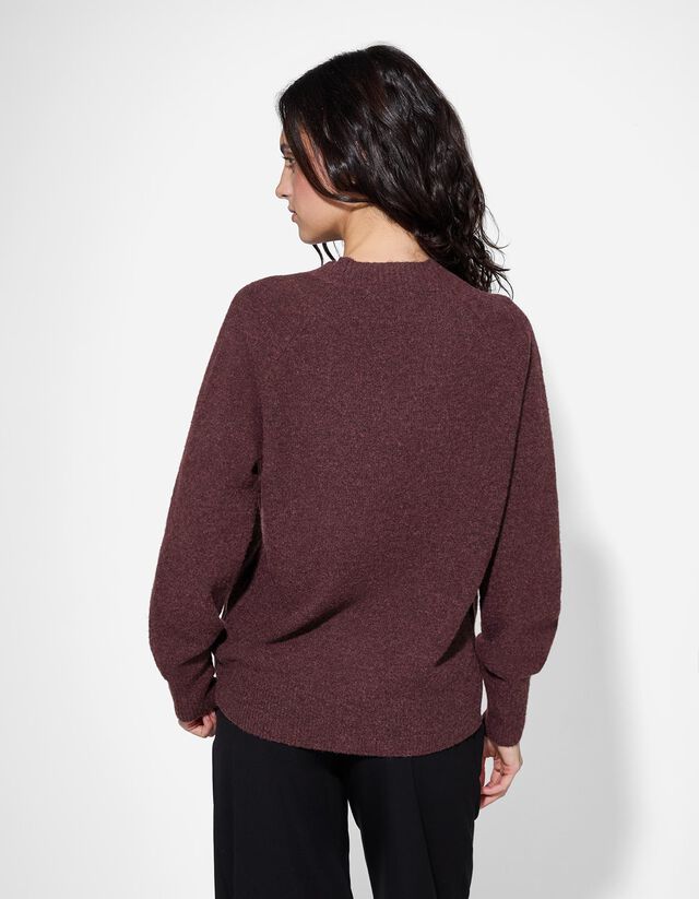 Kötött kardigán - Foltzsebek - sotetlila