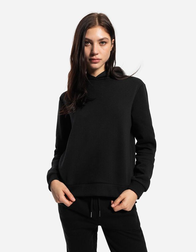 Kapucnis felső - Normál fazon - fekete