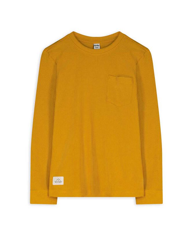 Hosszú ujjú felső - Mellzsebes - világos barna