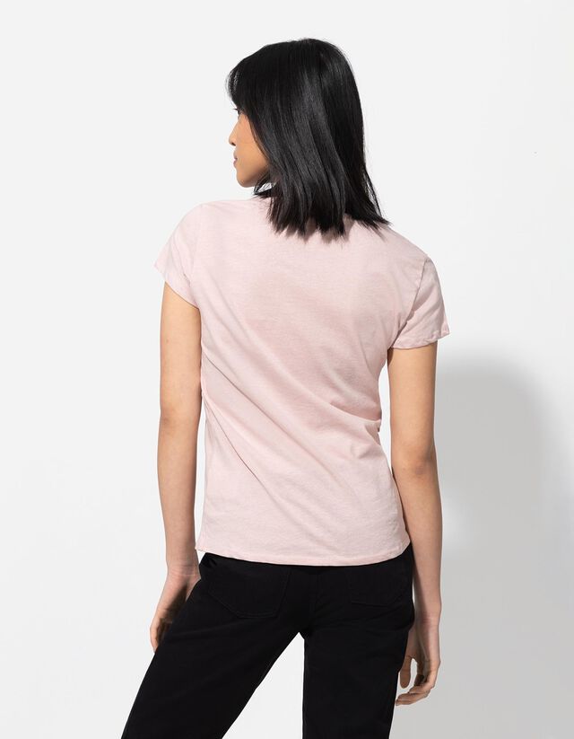 Póló - Csillámos nyomott minta - feher