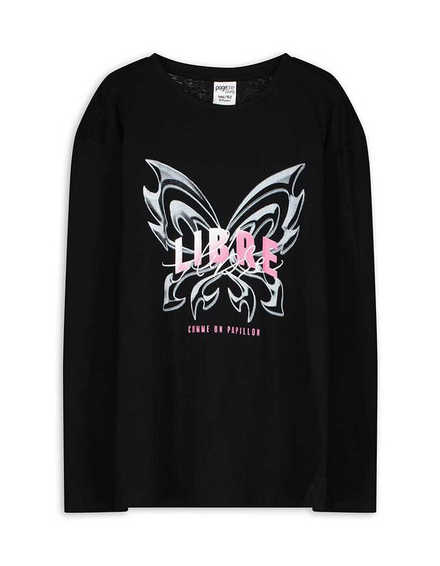 Hosszú ujjú felső - Elülső nyomtatás - pink