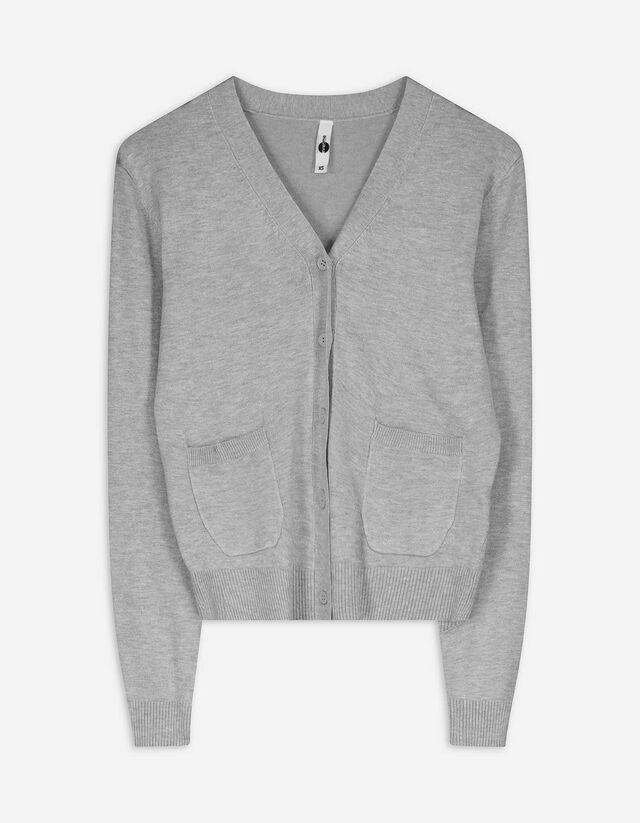 Kötött kardigán - Foltzsebek - fekete