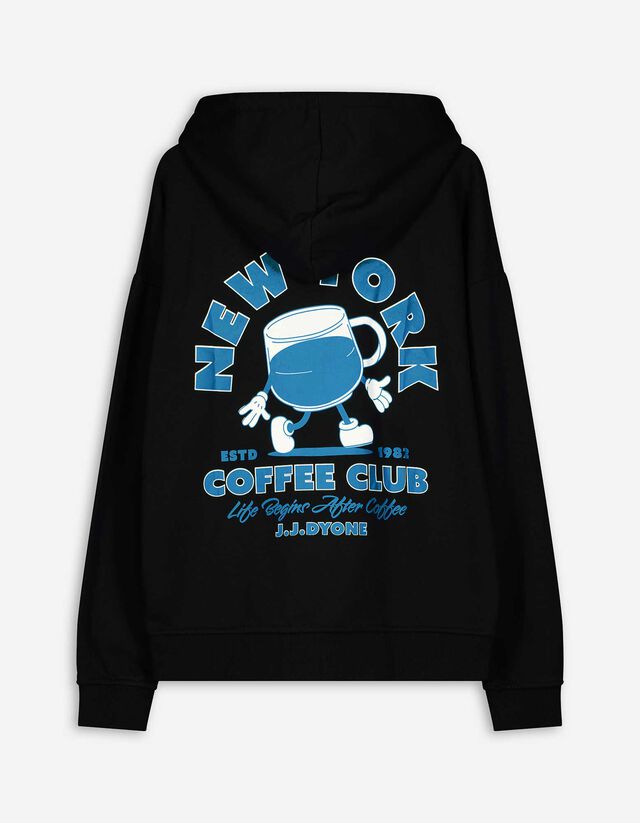 Melegítőfelső - Hátul nyomtatott minta - fekete