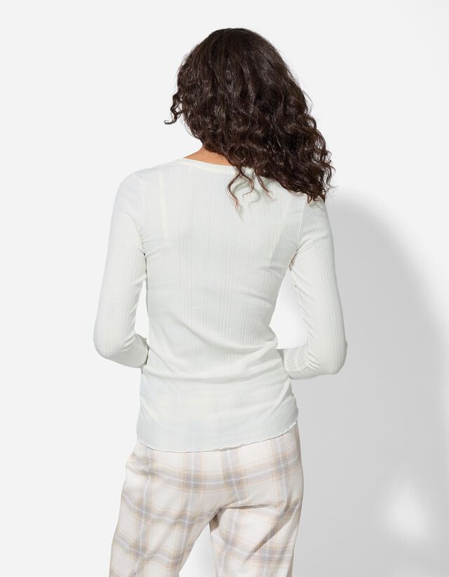 Pizsamafelső - Bordás kötés - feher