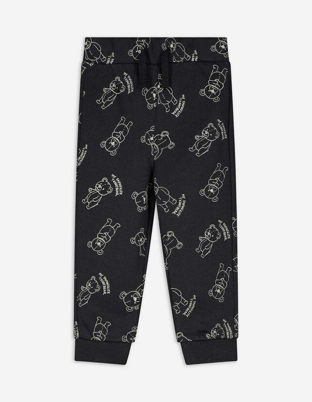 Sweatshirt és nadrág szett - Elszórt nyomott minta - sötétszürke