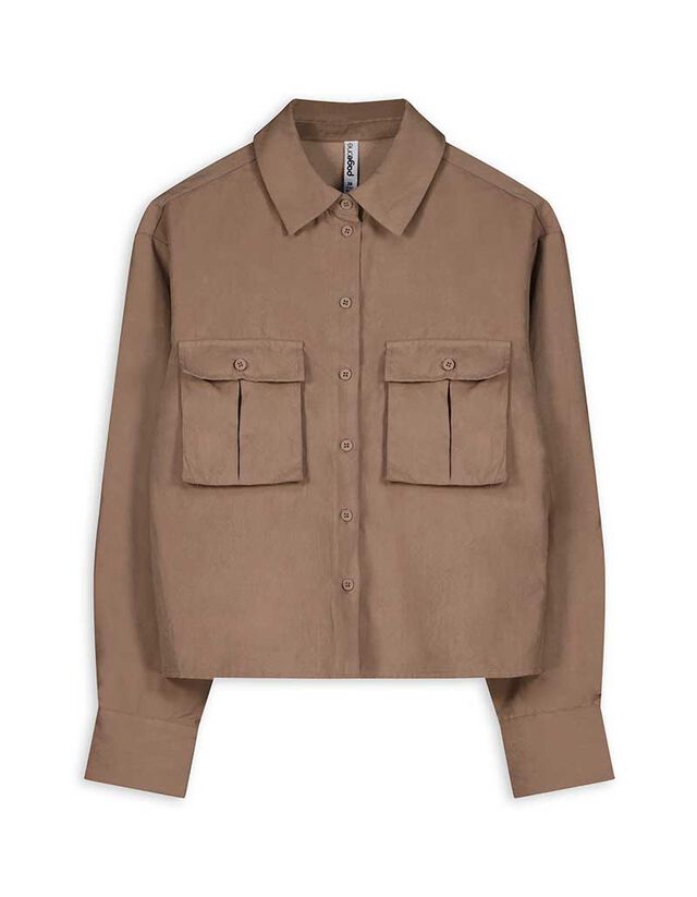 Blúz - poliészter - világos barna