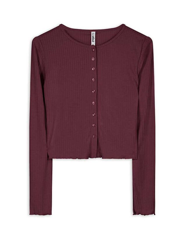 Hosszú ujjú felső - Bordázott - fekete