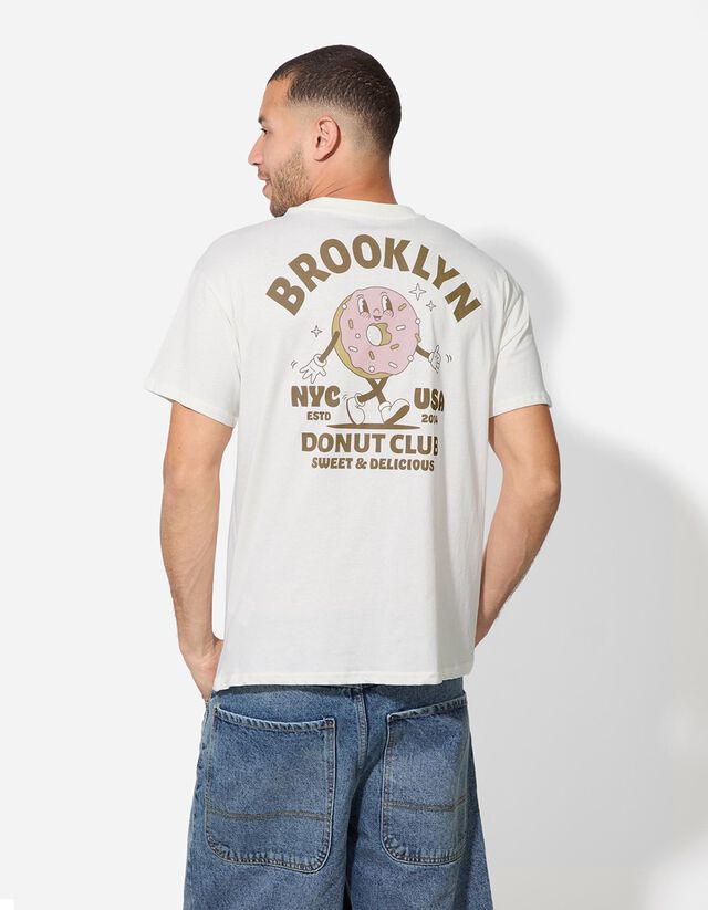 Póló - Hátul nyomtatott minta - feher