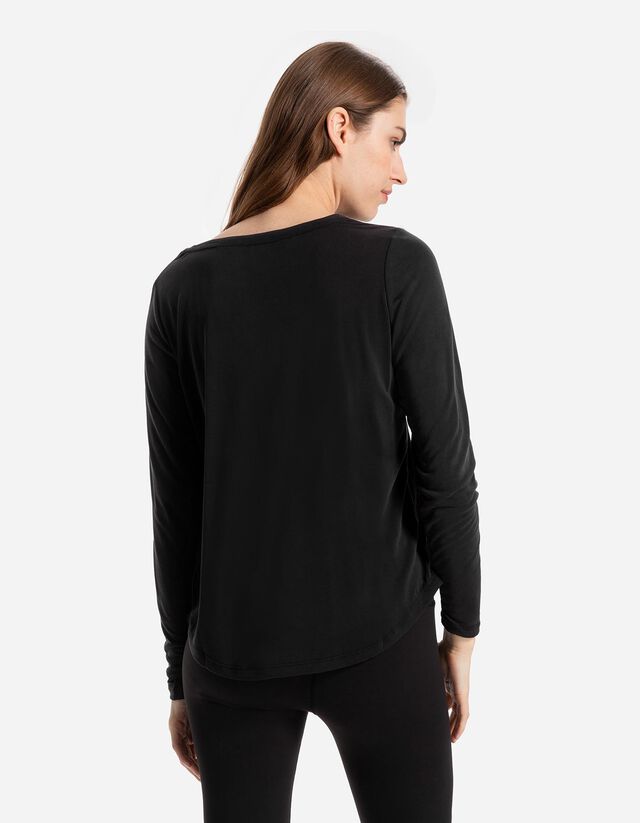 Hosszú ujjú felső - Lélegző szövet - fekete