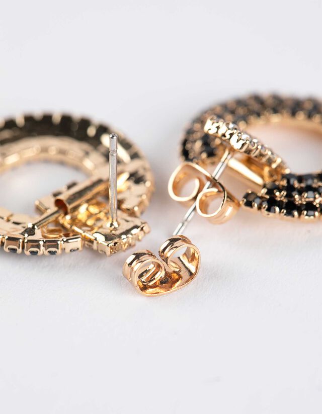 fülbevaló - Strasszkövek - arany