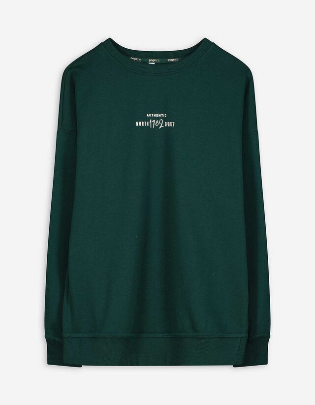 Melegítőfelső - Hátul nyomtatott minta - sötétzöld