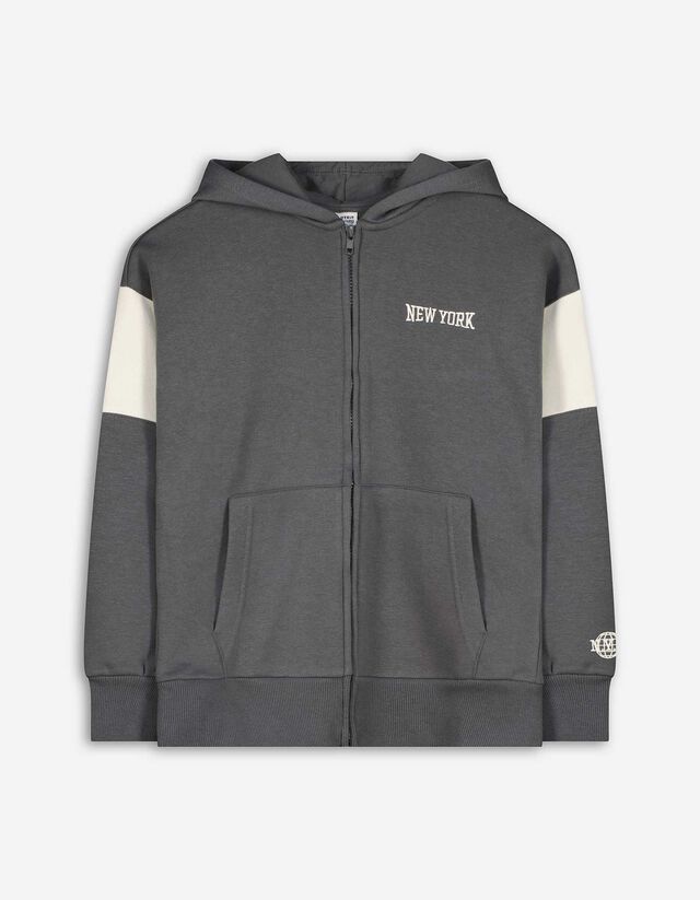 Cipzáros melegítőfelső - Túlméretezett fazon - sötétszürke