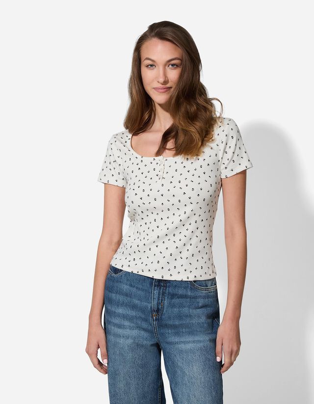 Póló - Bordázott - feher