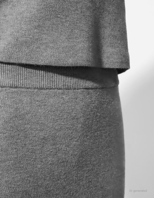 Szoknya - Viszkózkeverék - szürke