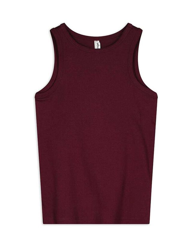 Ujjatlan felső - Bordázott - sötétbarna