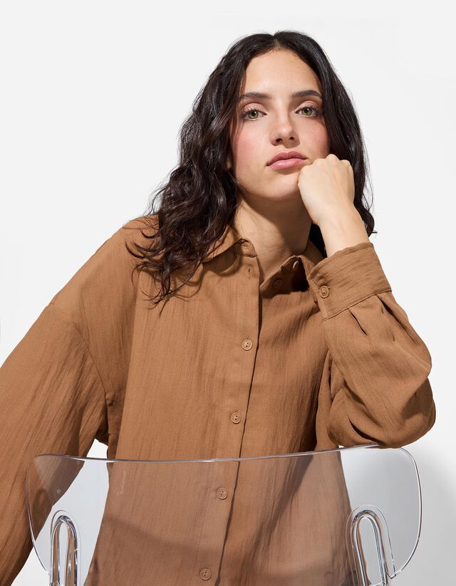 Blúz - Egyszínű - világos barna