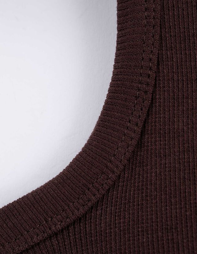 Ujjatlan felső - Bordázott - sötétbarna