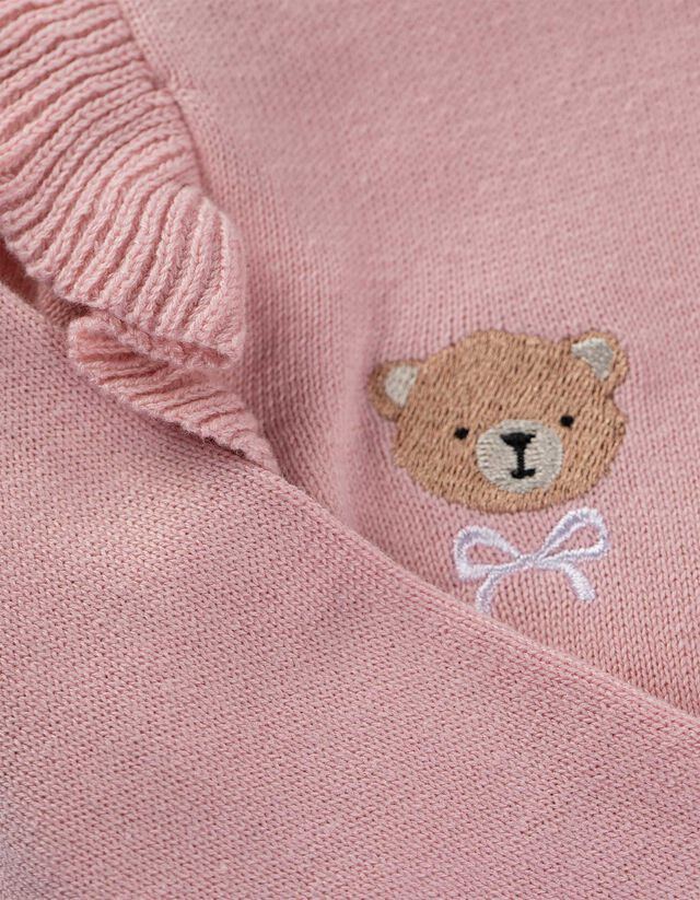 Pulóver - Hímzett - rozsaszin