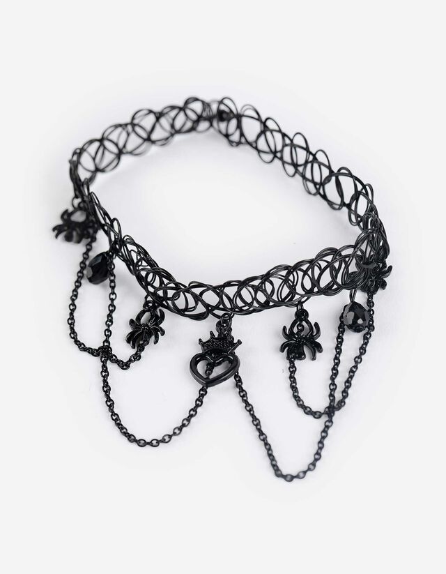 Choker - Medál - fekete