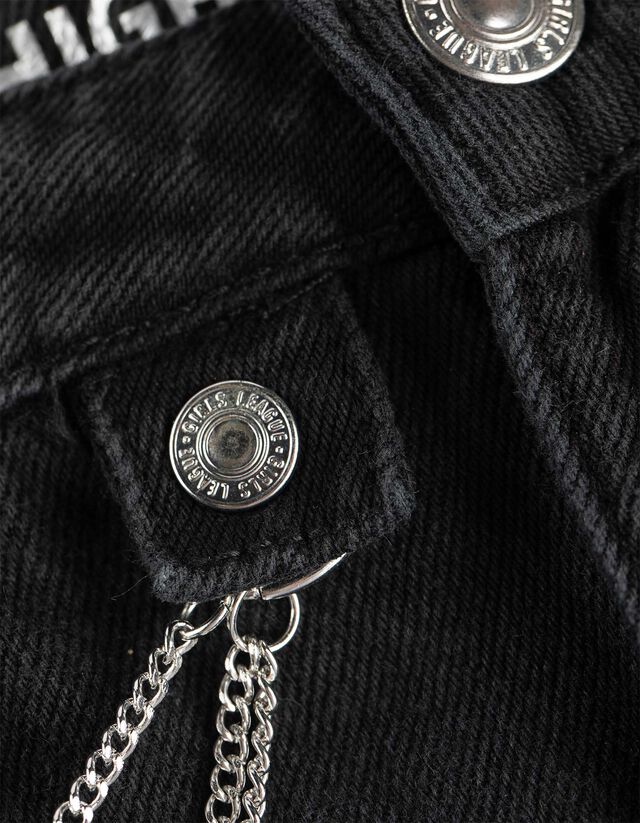 Farmernadrág - Láncrezszlet - fekete