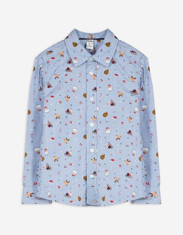 Férfi ing - Elszórt nyomott minta - vilagoskek