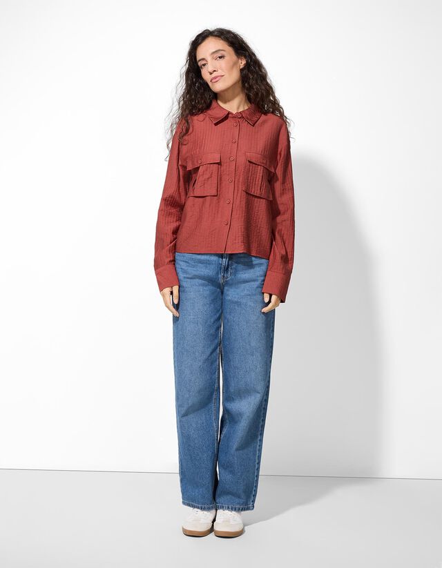 Blúz - Viszkózkeverék - piros