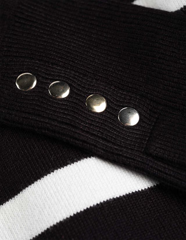 Pulóver - Díszgombokkal - feher