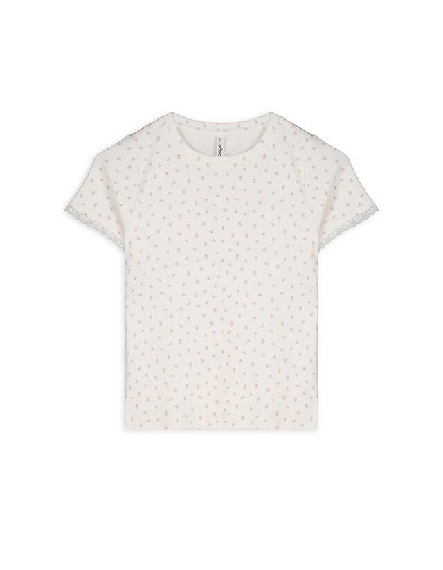 Póló - Virágmintás - feher